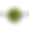  perle ronde et plate  en céramique 20x6 mm vert kaki x 2 