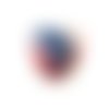  perle en verre coeur 16 mm rouge et bleu x 1 