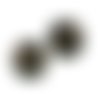 Perle bombée oeil de chat 12 mm noir  x 4 