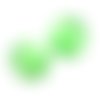  perle bombée oeil de chat 12 mm vert clair  x 4 