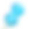  perle coeur oeil de chat 11,5 mm bleu lagon x 2 