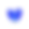  perle cœur 20 mm bleu irisé x 1 