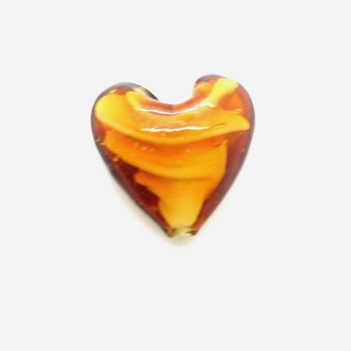  perle cœur 20 mm topaze irisé x 1 