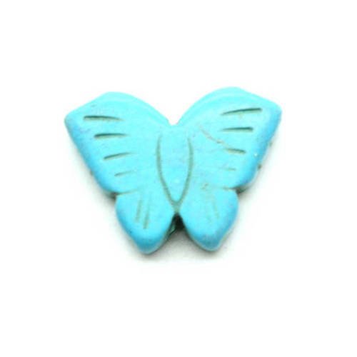  perle papillon en howlite turquoise 26x20 mm x 1 