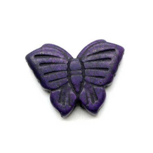Perle papillon en howlite violet 26x20 mm x 1 
