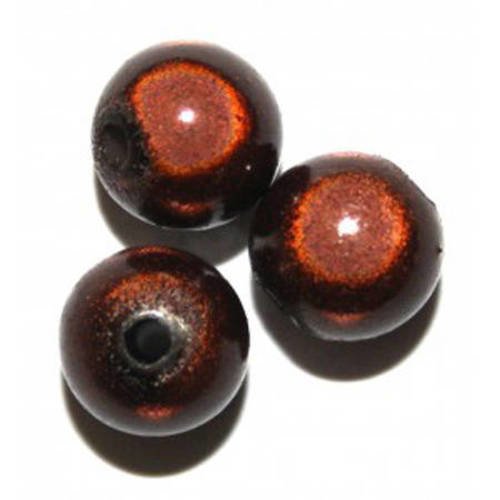 Perles magiques ronde 20 mm  marron foncé  x 1 
