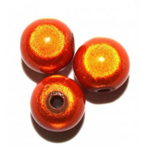  perles magiques ronde 20 mm  orange  x 1 