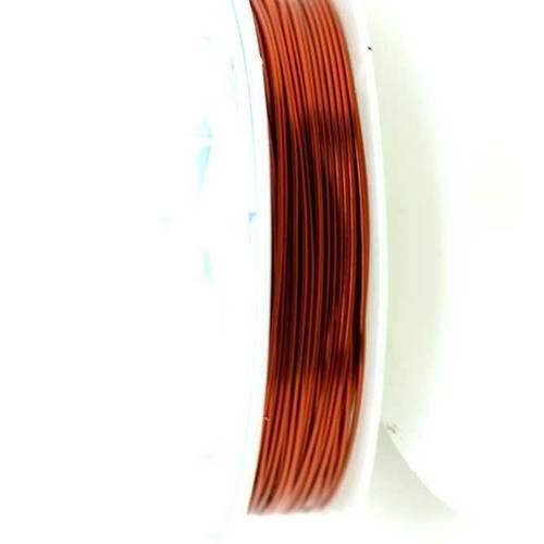  bobine de fil à bijoux en cuivre marron 0.6 mm x  6 m 