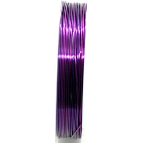  bobine de fil à bijoux en cuivre violet 0.6 mm x  6 m 