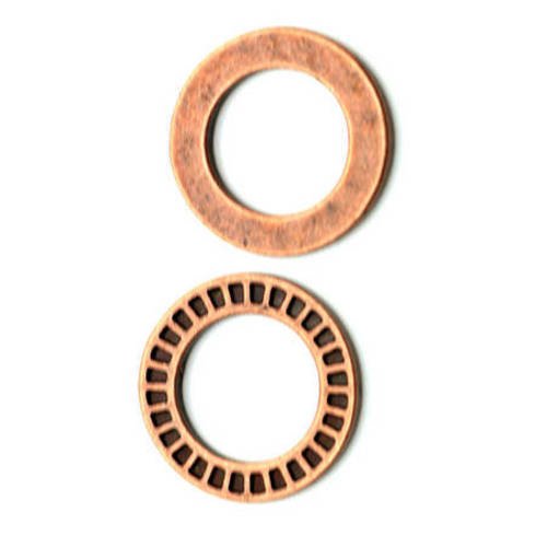  anneau rond et plat 19 mm cuivré x 2 
