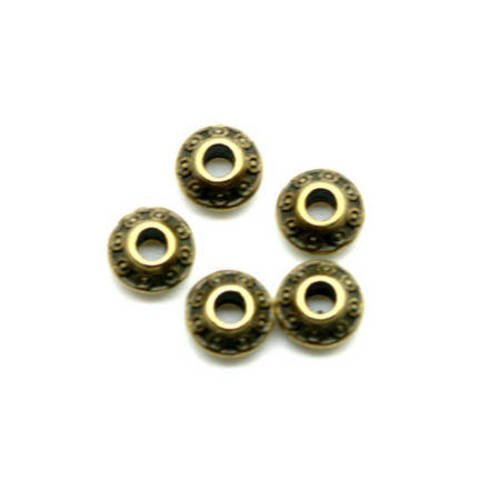 Perle intercalaire toupie 6,5x3,5 mm couleur bronze x 10 