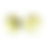  perle en verre ronde 12 mm jaune argentée x 2 