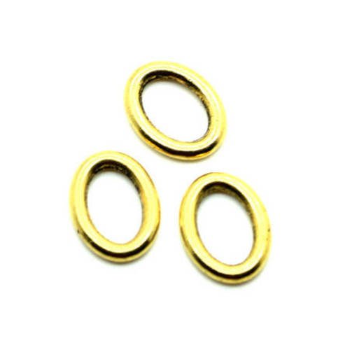 anneau métal ovale 15,5x12 mm doré x 6 