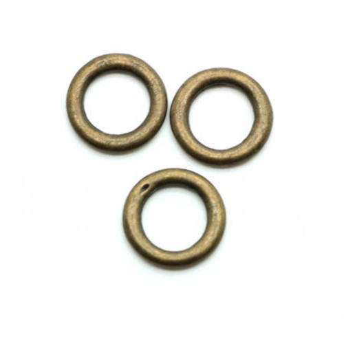  anneau métal rond 14 mm couleur bronze x 6 