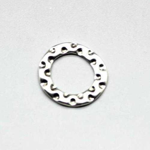  anneau métal rond poinçonné 23,5  mm argenté x 1 