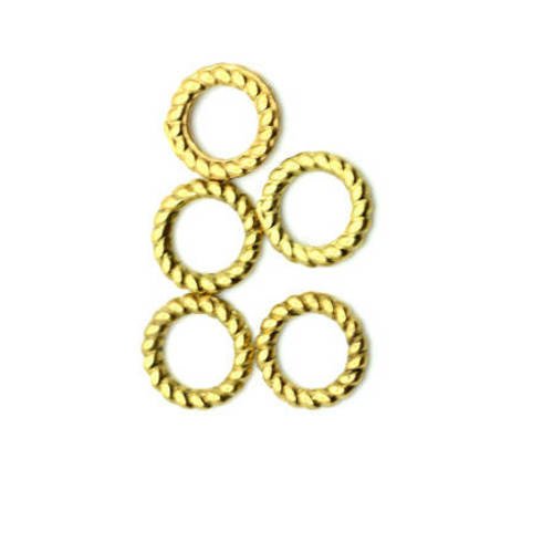  anneaux métal rond torsadé 9 mm doré x 15 