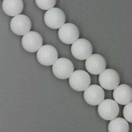  perle onyx blanc naturel ronde  12 mm x 4 