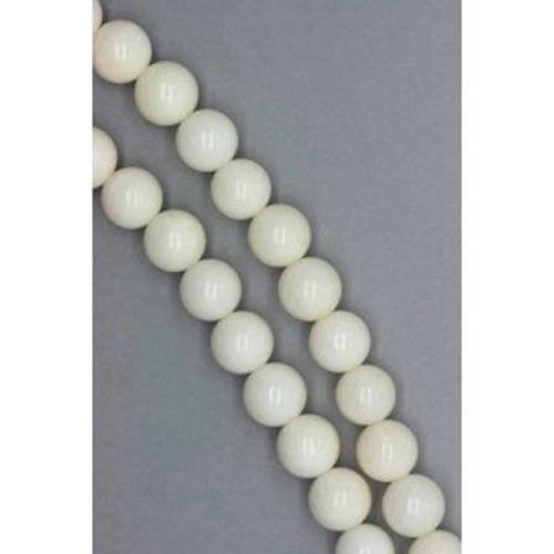 Perle ronde corail blanc ivoire 6 mm x 10 