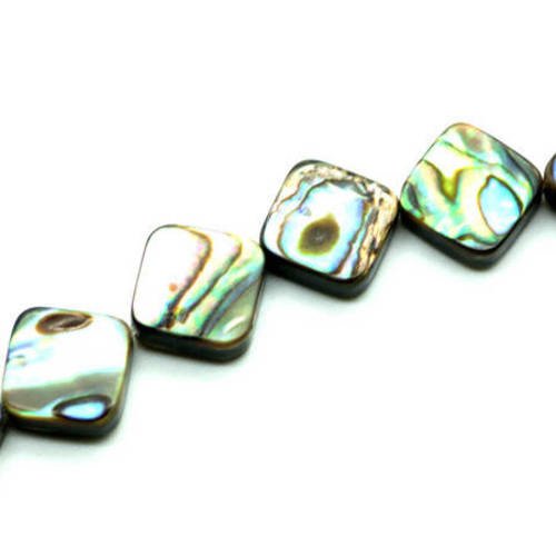  perle nacre abalone carrée 8x8x3,3 mm x 2 