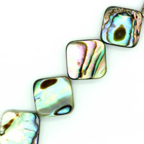  perle nacre abalone carrée 10x10x3.6 mm x 2 
