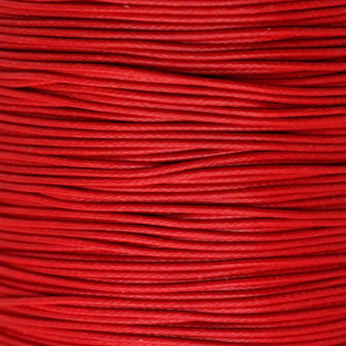 Fil nylon ciré 0.8 mm rouge x 3 m 