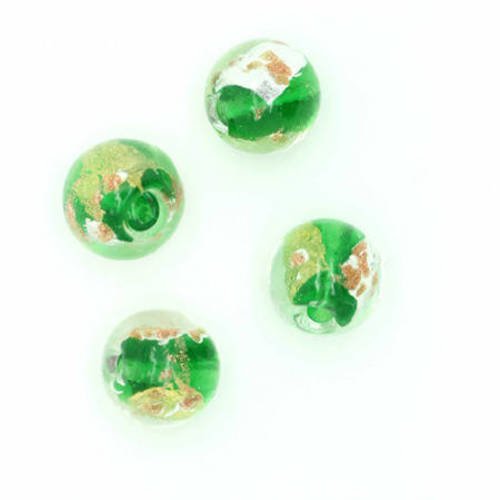   perle ronde verre 12 mm vert x 1 