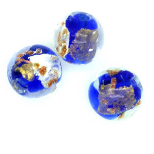  perle ronde verre 12 mm bleu marine x 1 