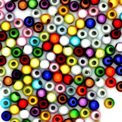  perles magiques couleurs melangées 4mm x 50 