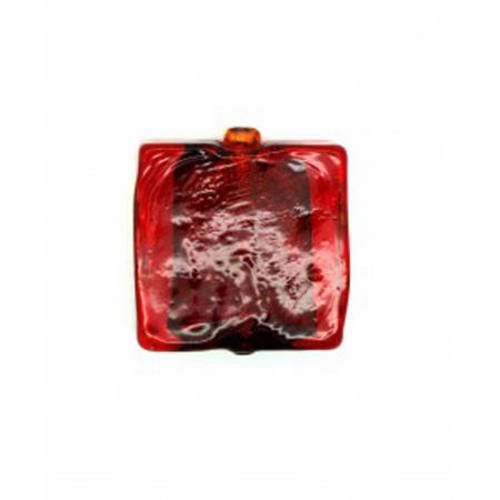  carré plat feuille d'argent 15 mm rouge foncé x 2 