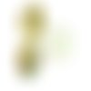  perle goutte 13,5x10 mm jaune/argentée x 1 