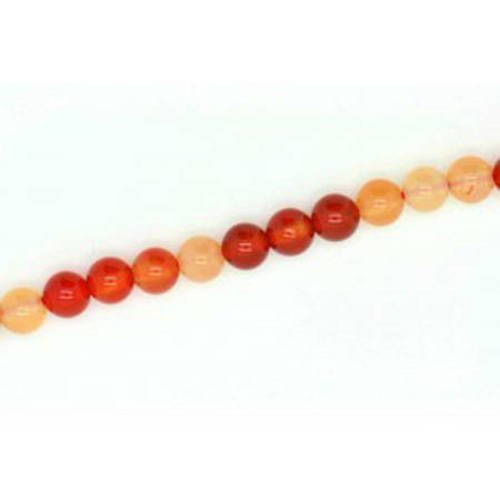 Perle ronde agate rouge 6 mm x 5