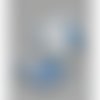  breloque pendentif chien  bleu et blanc 26x19mm x 1 