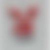  breloque pendentif lapin rouge 22x18mm x 1 