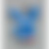  breloque pendentif lapin bleu 22x18mm x 1 