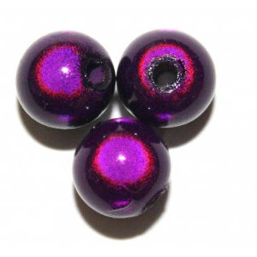  perles magiques ronde 8 mm violette x 10 