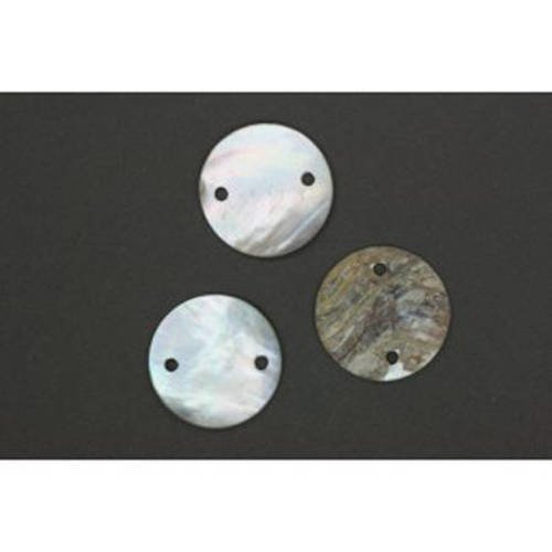  perle de coquillage connecteur 15 mm  nacrè x 15 