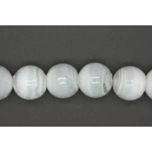 Perle ronde en verre 14 mm blanche x 2 