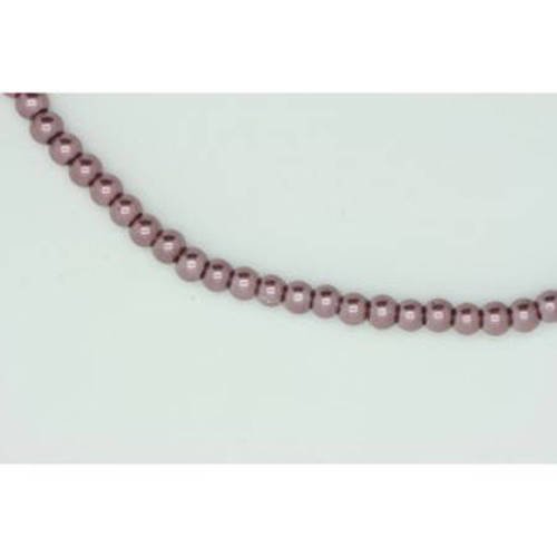Perle ronde rose beige 4 mm fil de ± 80 cm