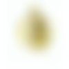  perle en métal doré, oiseaux 19x14 mm x1 