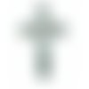 Perle croix en hématite grise 33x21 mm x 1 
