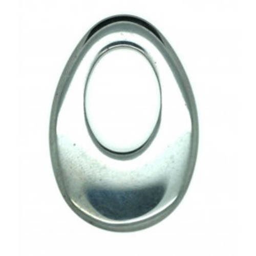 Pendentif ovale en hématite grise 24x16 mm x 1 