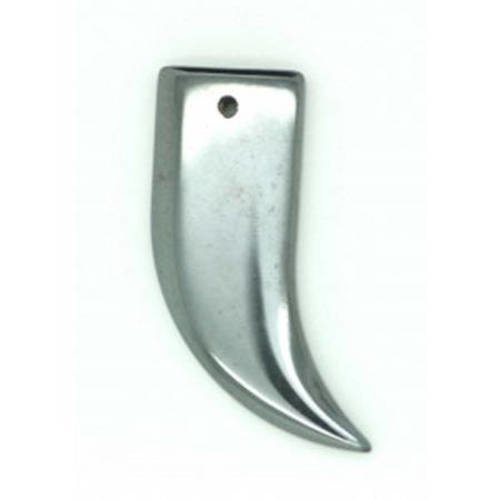 Pendentif dent en hématite grise 30x12 mm x 1 