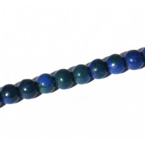 Perle pierre naturelle teintée bleu marine 4mm x 20 