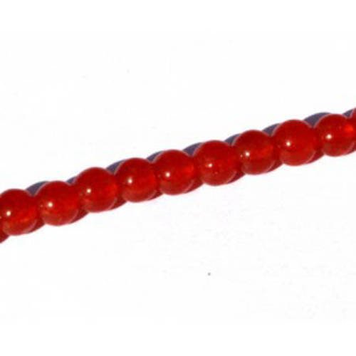 Perle quartz rouge orangé ronde 4 mm x 20 