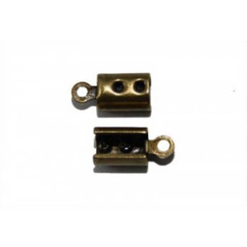  pince lacet rond bronze 9,7x3,7 mm x 6 