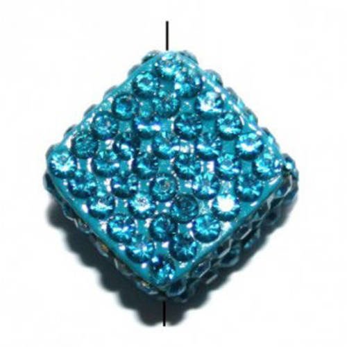  perle strass shamballa bleu zircon 18 mm x 1. 