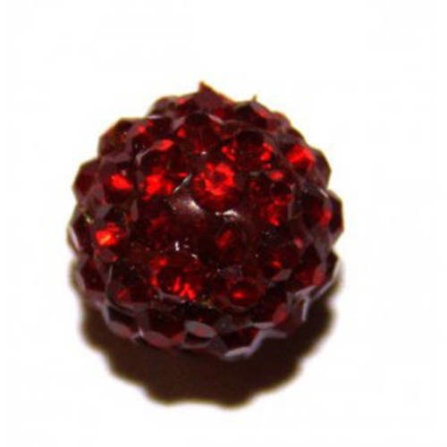  perle shamballa rouge 12mm x 1. 