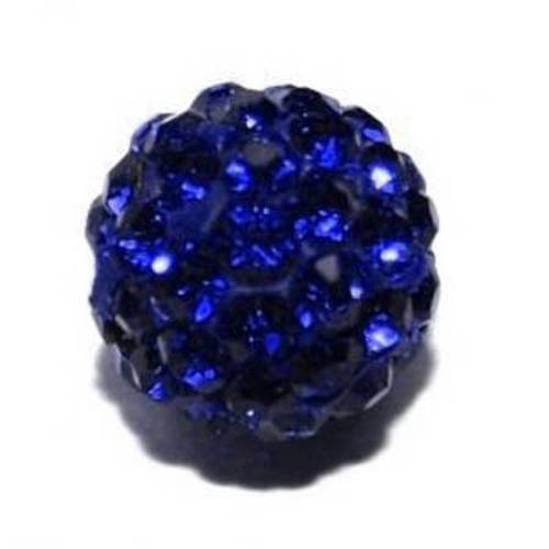 perle shamballa bleue 12mm x 1. 