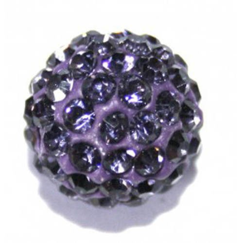 Perle shamballa violette 12mm x 1. 