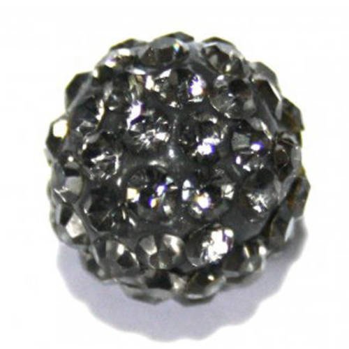 Perle shamballa gris 12mm x 1. 
